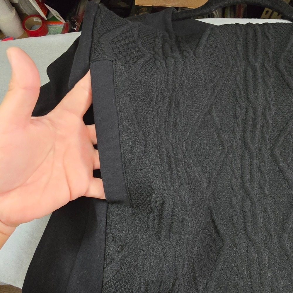 Paul Smith Sweater Dress Womens L Black Cable Knit Wool Mix Long Sleeve Portugal - Picture 6 of 10